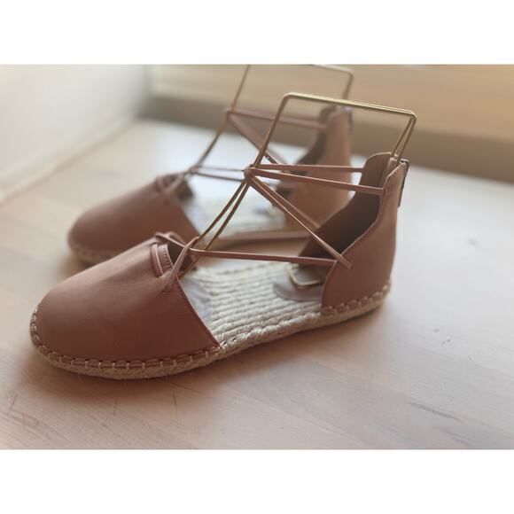 EILEEN FISHER beige Lace Suede Espadrille size 6.5 - Picture 2 of 9